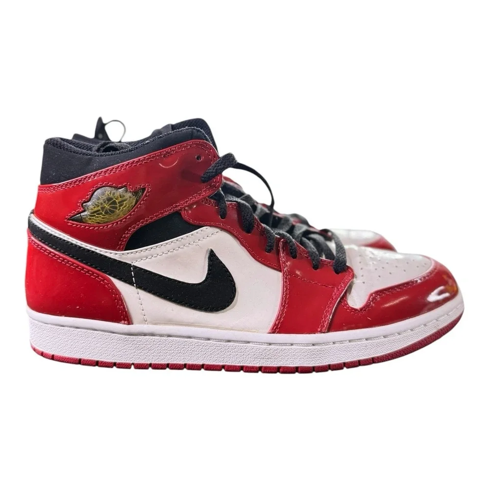 Air Jordan 1 Retro Mid Patent 2003 Chicago 136085-106 OG BOX Card Men's Size 8.5